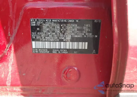 2013 Toyota Rav4 Limited из США, поврежденный, VIN 2T3DFREV3DW045430